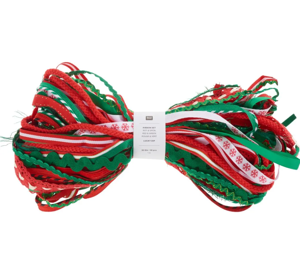 Sale Rico Design Bänder-Set "Lucky dip", Rot-Grün