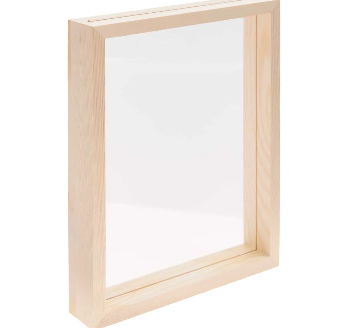 Best Rico Design Holzrahmen Natur mit doppelter Acrylscheibe