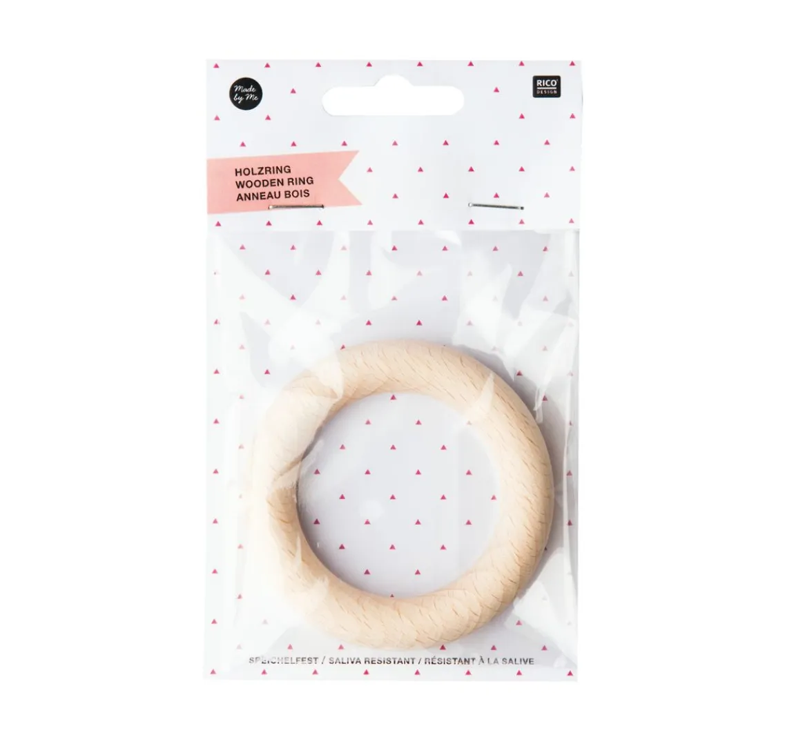 Outlet Rico Design Holzring für Rassel, Natur