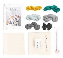 New Rico Design Punch Needle Set "Kissen Blumen"