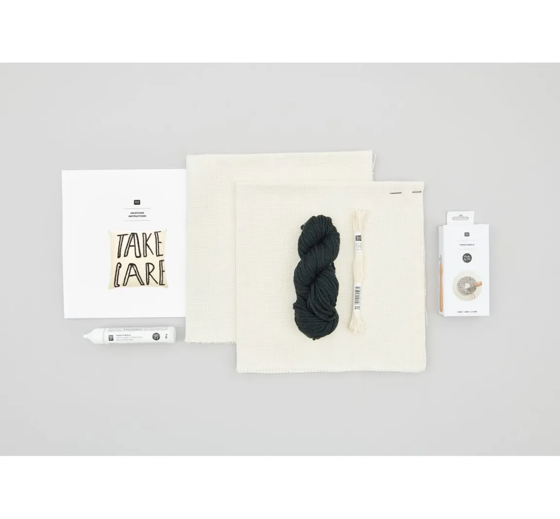 Sale Rico Design Punch Needle Packung "Kissen Take Care"