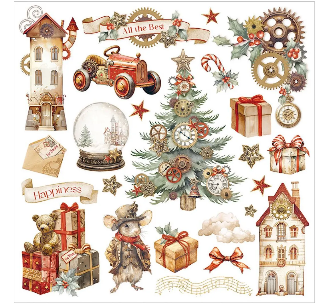 Sale Stamperia Rub On Sortiment "Gear up for Christmas"