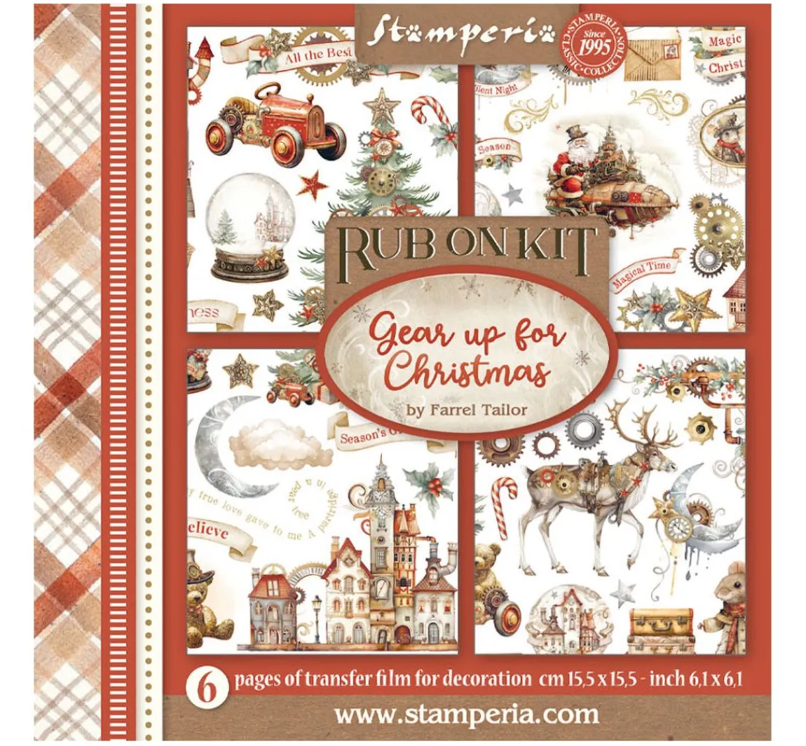 Sale Stamperia Rub On Sortiment "Gear up for Christmas"