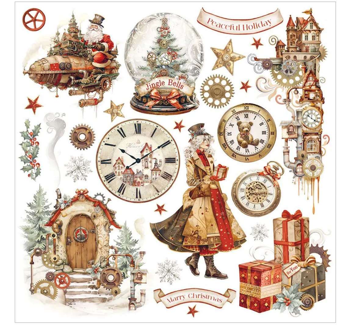 Sale Stamperia Rub On Sortiment "Gear up for Christmas"
