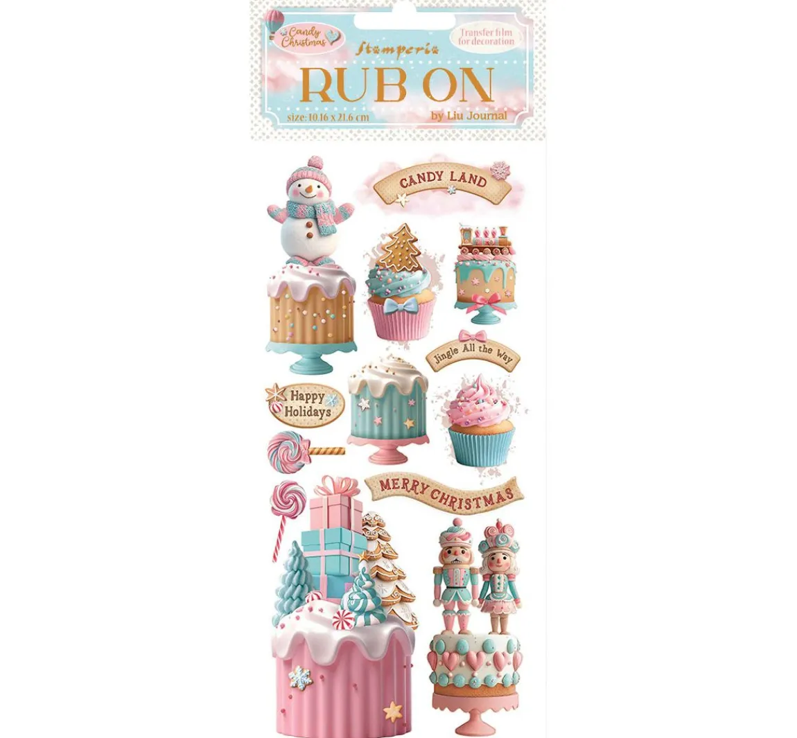 Online Stamperia Rub On Transferfolie "Candy Christmas"