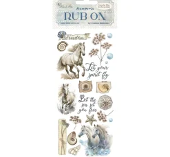 Stamperia Rub On Transferfolie "Silent Sea - Horses"