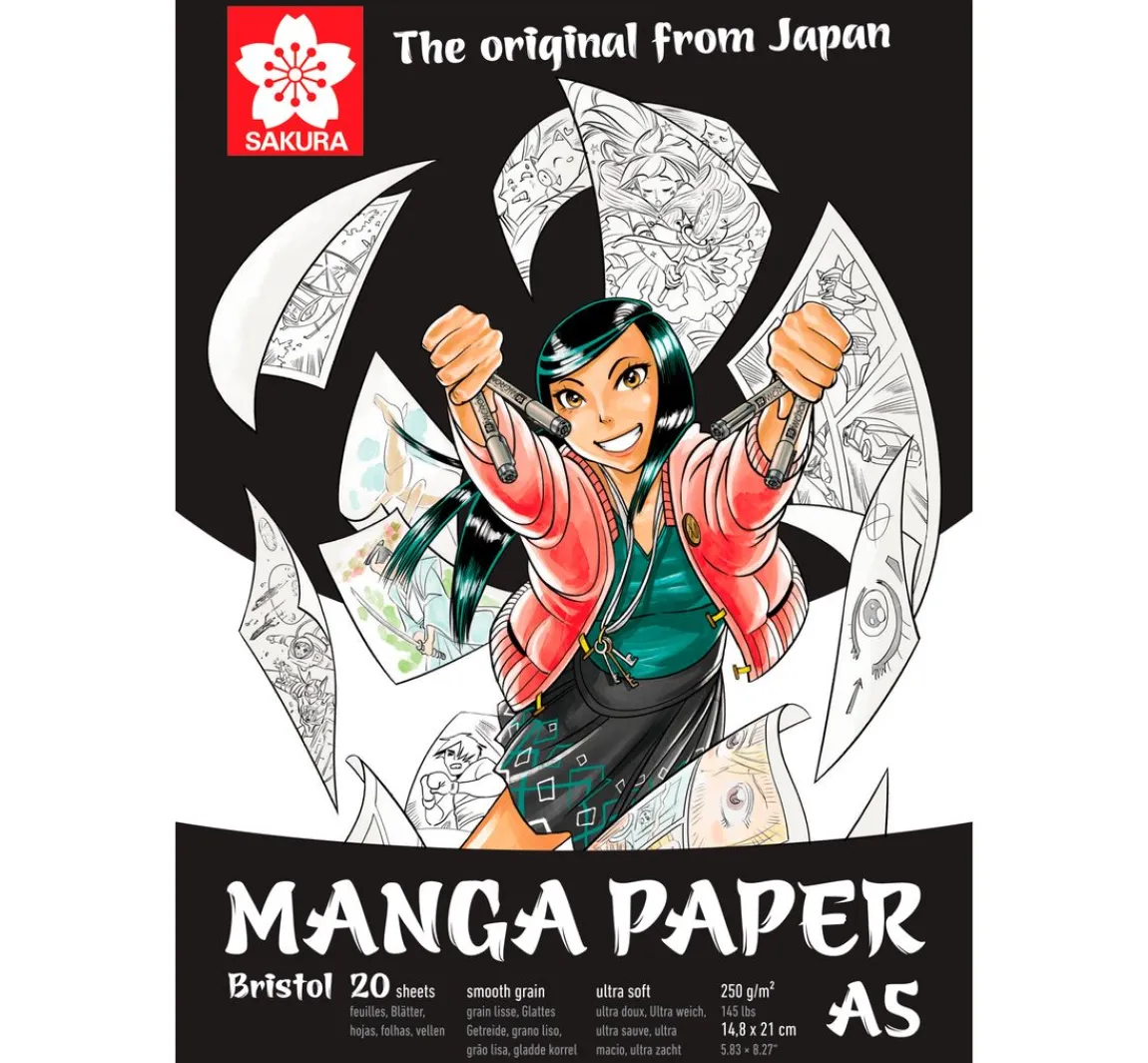 Best Sakura Manga Papier, 20 Blatt, 250 g/m²