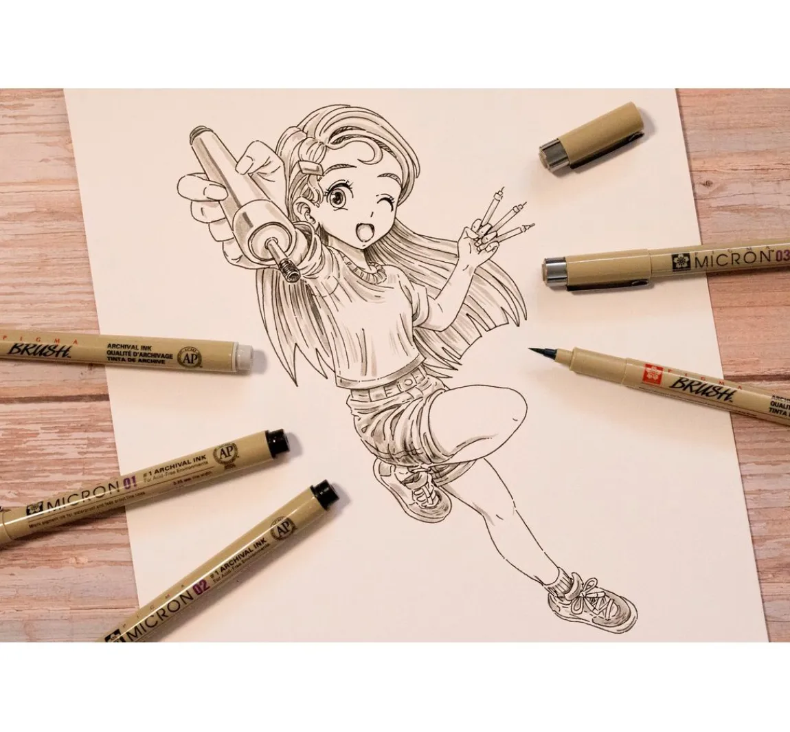 Sakura Pigma Micron "Manga Sammlung", 4er-Set, Sepia