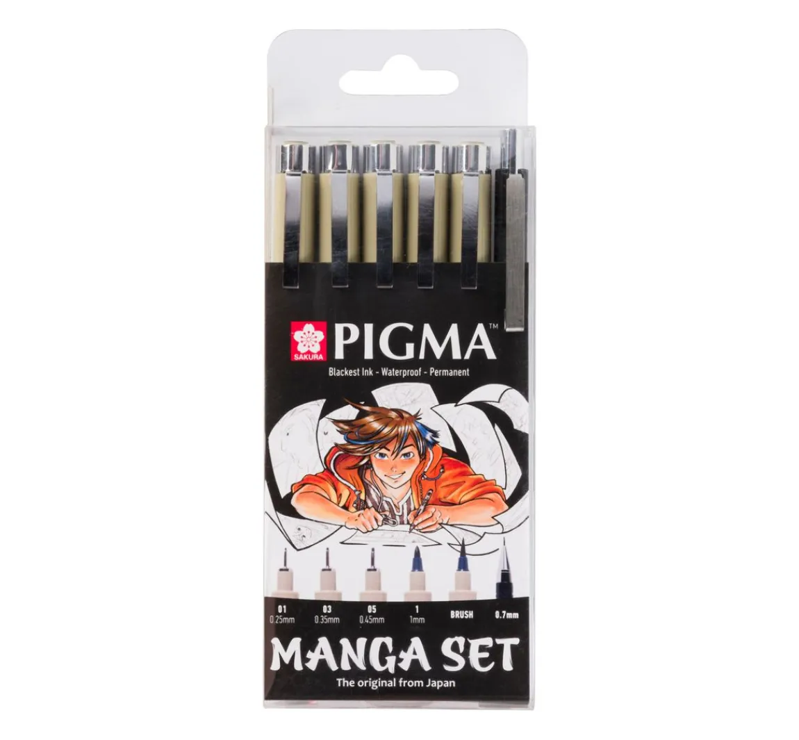 Best Sakura Pigma Micron "Manga Sammlung", 6er-Set