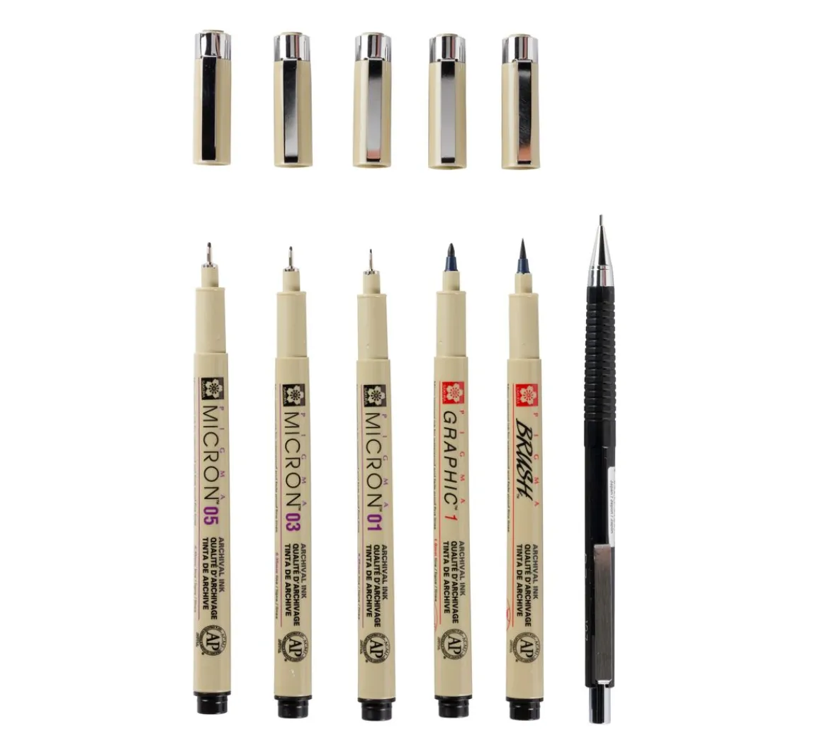 Best Sakura Pigma Micron "Manga Sammlung", 6er-Set
