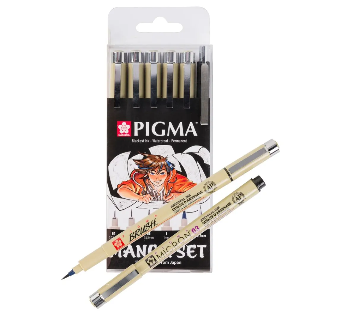 Best Sakura Pigma Micron "Manga Sammlung", 6er-Set