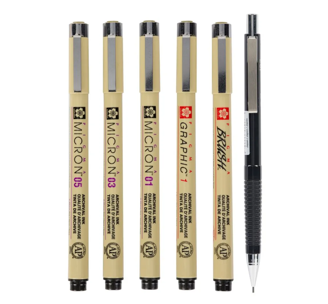 Best Sakura Pigma Micron "Manga Sammlung", 6er-Set