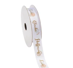 Clearance HobbyFun Satinband "Glaube Hoffnung Liebe"