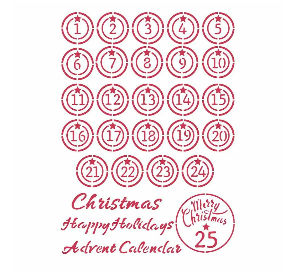 Sale Stamperia Schablone "Adventszahlen"