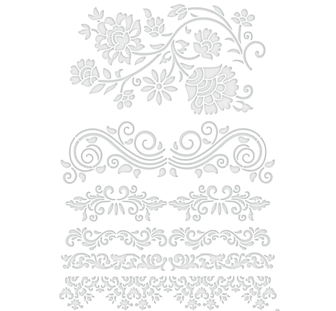 Clearance Pronty Crafts Schablone "Barocke Bordüren", A4