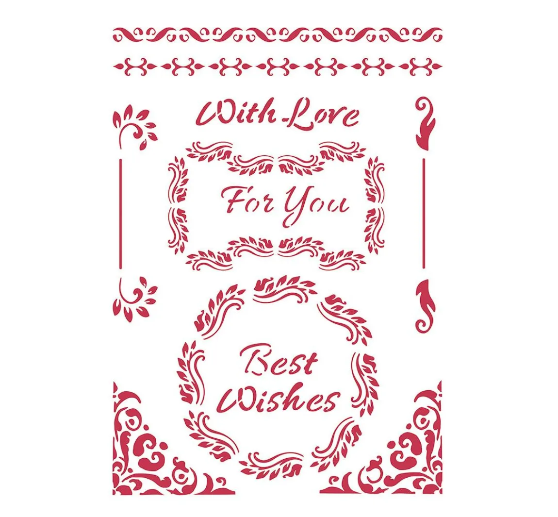 Hot Stamperia Schablone "Best Wishes"