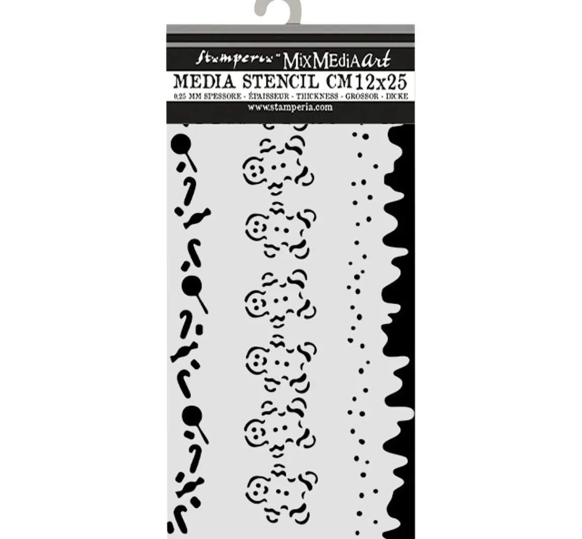 Best Stamperia Schablone "Candy Christmas - Stripes"