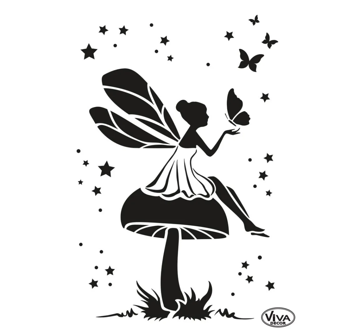 New Viva Decor Schablone "Elfe und Schmetterling"