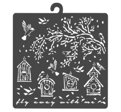Sale Stamperia Schablone "Garden -Nistkasten"