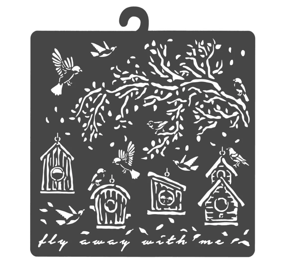 Sale Stamperia Schablone "Garden -Nistkasten"