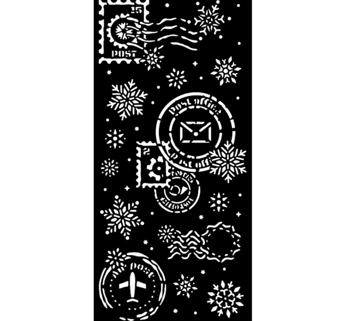Clearance Stamperia Schablone "Gear up for Christmas - Snowflakes"