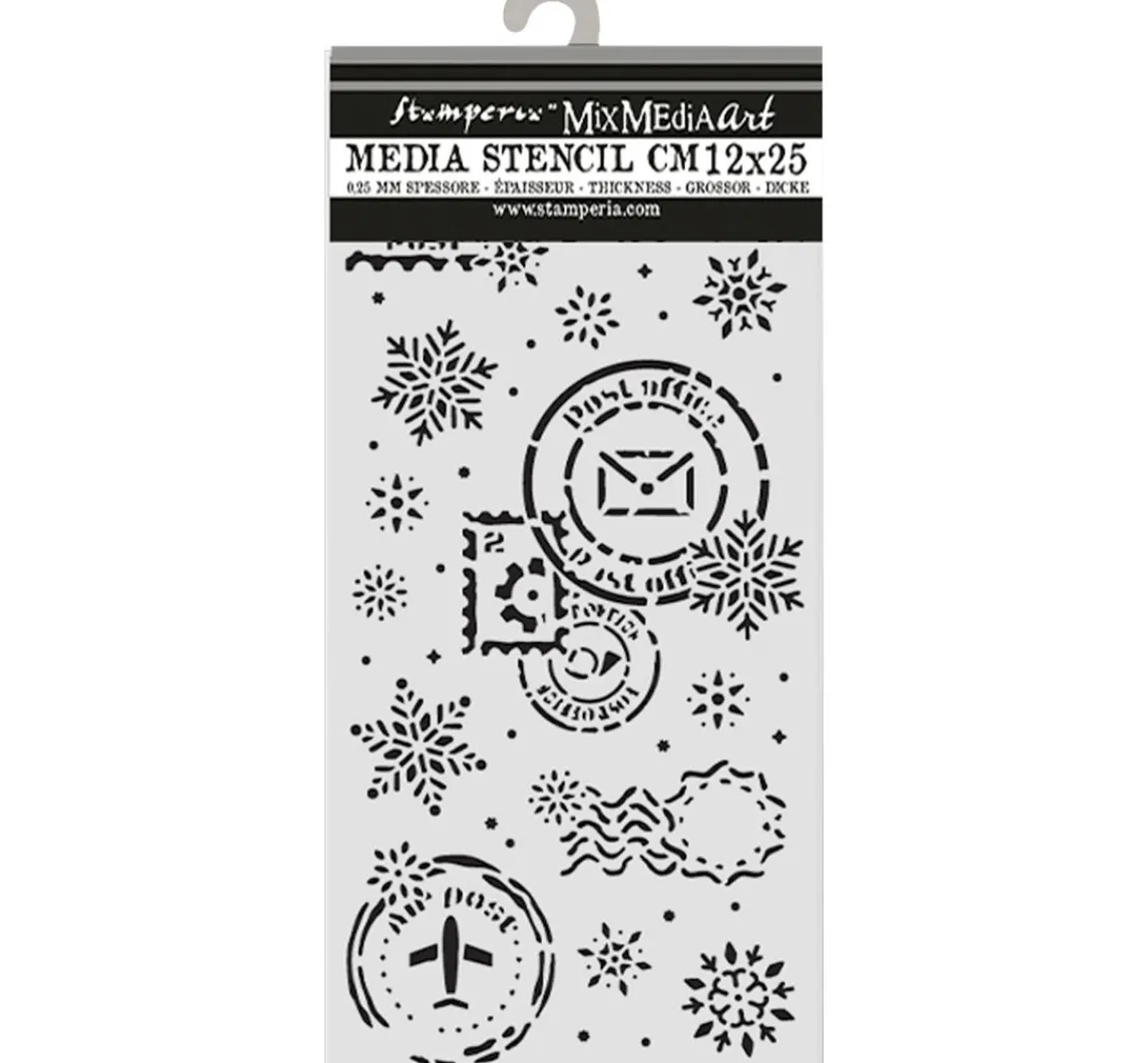 Clearance Stamperia Schablone "Gear up for Christmas - Snowflakes"