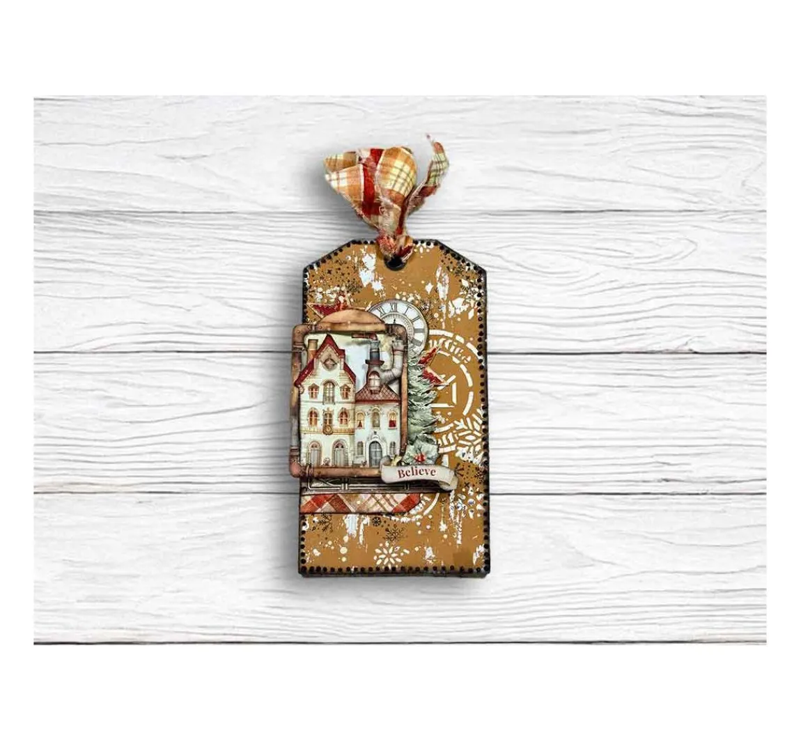 Clearance Stamperia Schablone "Gear up for Christmas - Snowflakes"