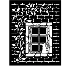 Hot Stamperia Schablone "Herbarium Silvae - Country Window"