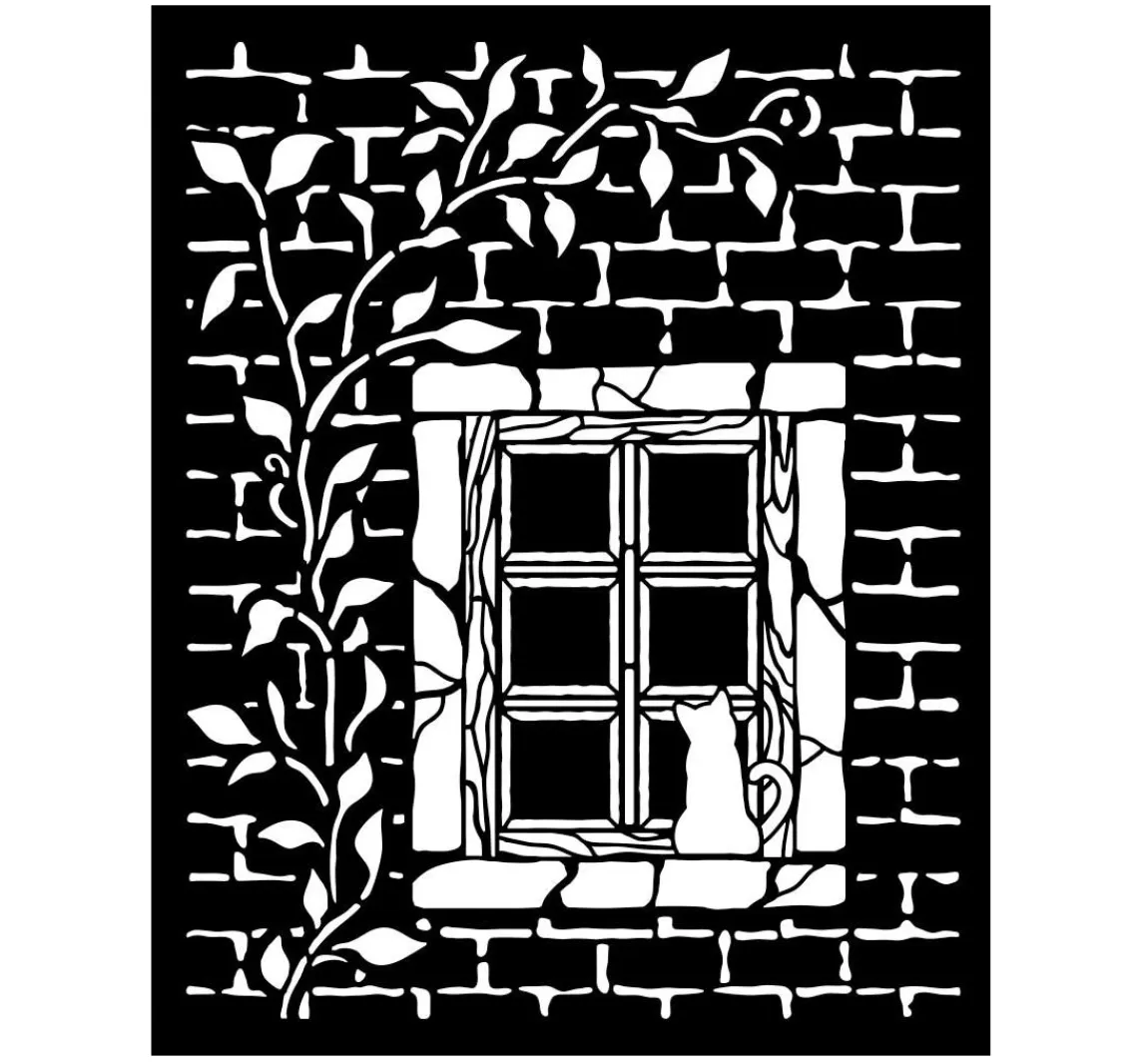 Hot Stamperia Schablone "Herbarium Silvae - Country Window"