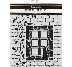 Hot Stamperia Schablone "Herbarium Silvae - Country Window"