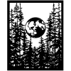 Best Stamperia Schablone "Herbarium Silvae - Moon In The Forest"