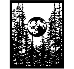 Best Stamperia Schablone "Herbarium Silvae - Moon In The Forest"