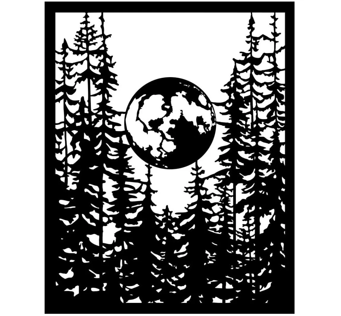 Best Stamperia Schablone "Herbarium Silvae - Moon In The Forest"