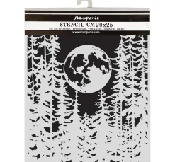 Best Stamperia Schablone "Herbarium Silvae - Moon In The Forest"