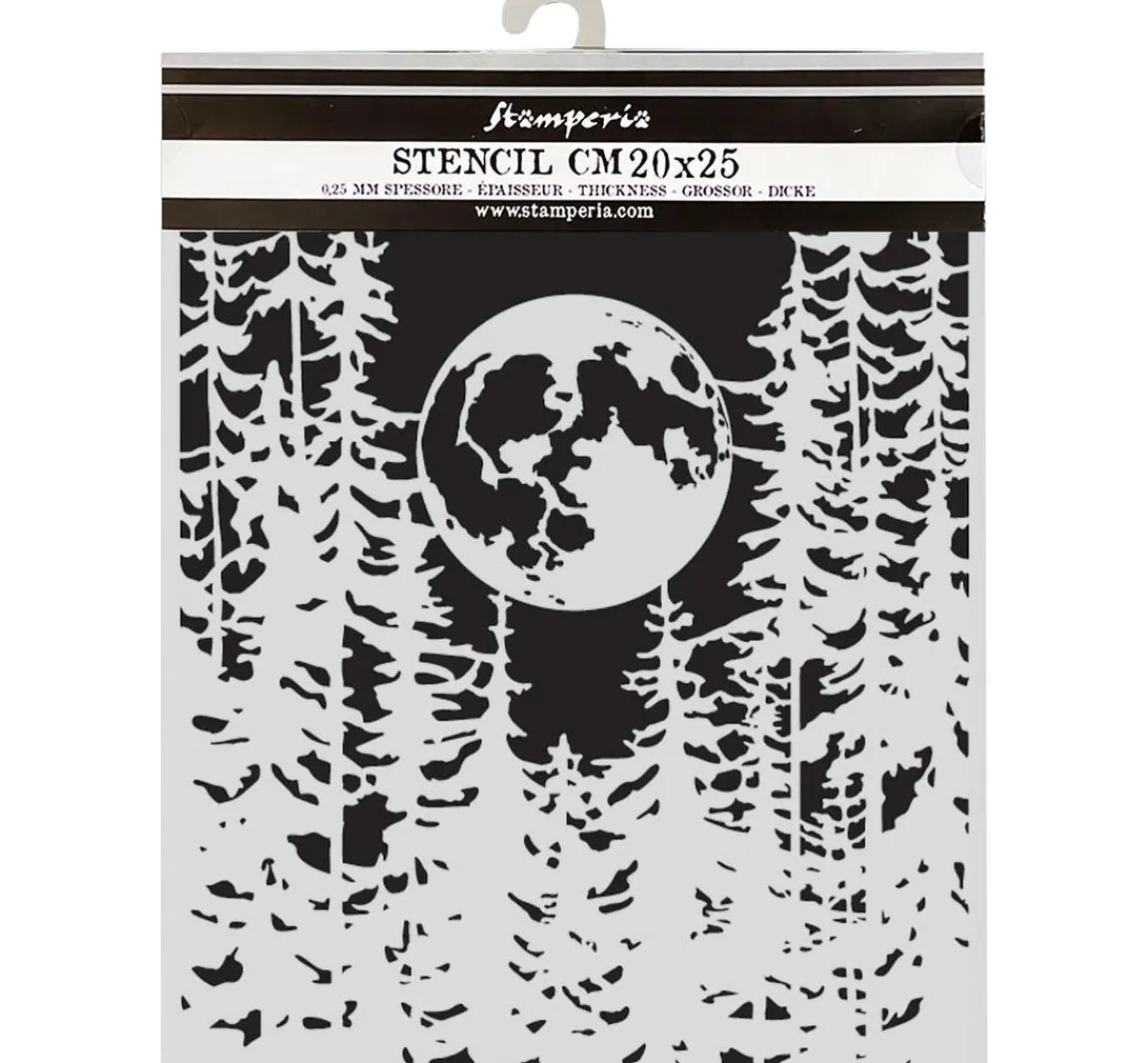 Best Stamperia Schablone "Herbarium Silvae - Moon In The Forest"