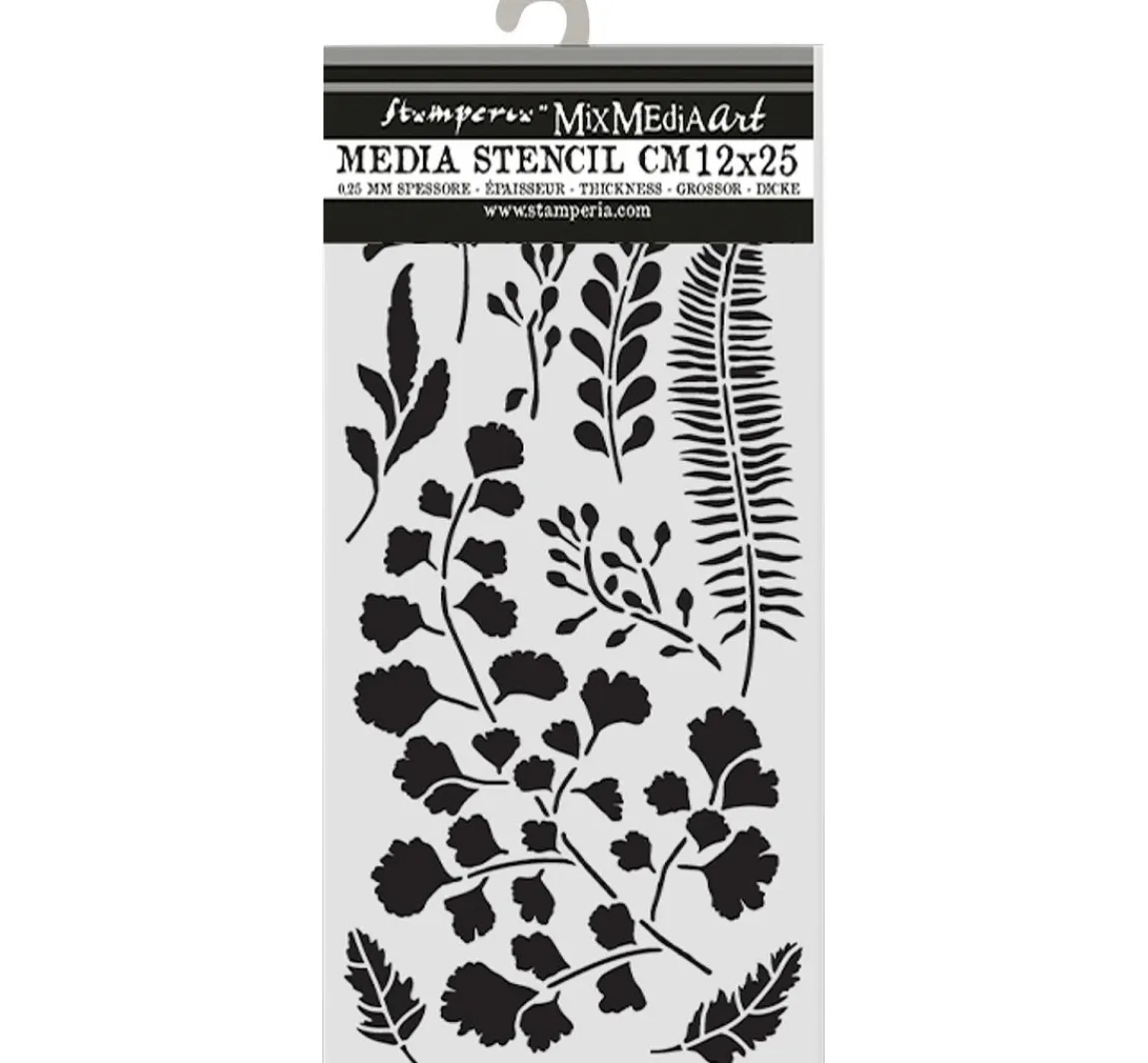 Hot Stamperia Schablone "Herbarium Silvae - Leaves"