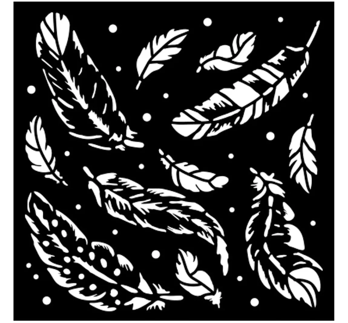 Sale Stamperia Schablone "Herbarium Silvae - Feather Pattern"