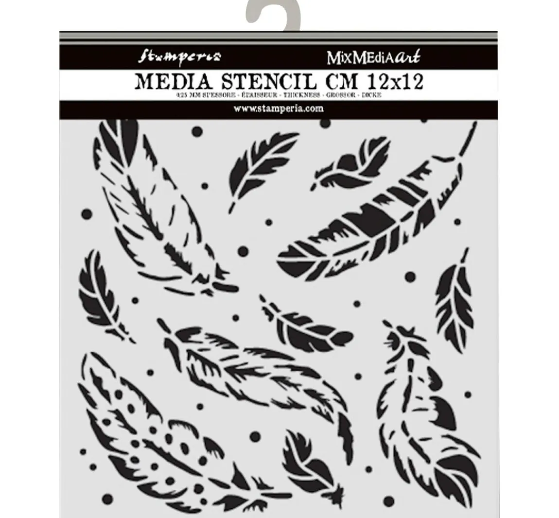 Sale Stamperia Schablone "Herbarium Silvae - Feather Pattern"