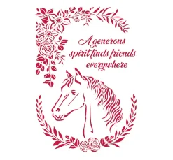 Hot Stamperia Schablone "Horse Love"