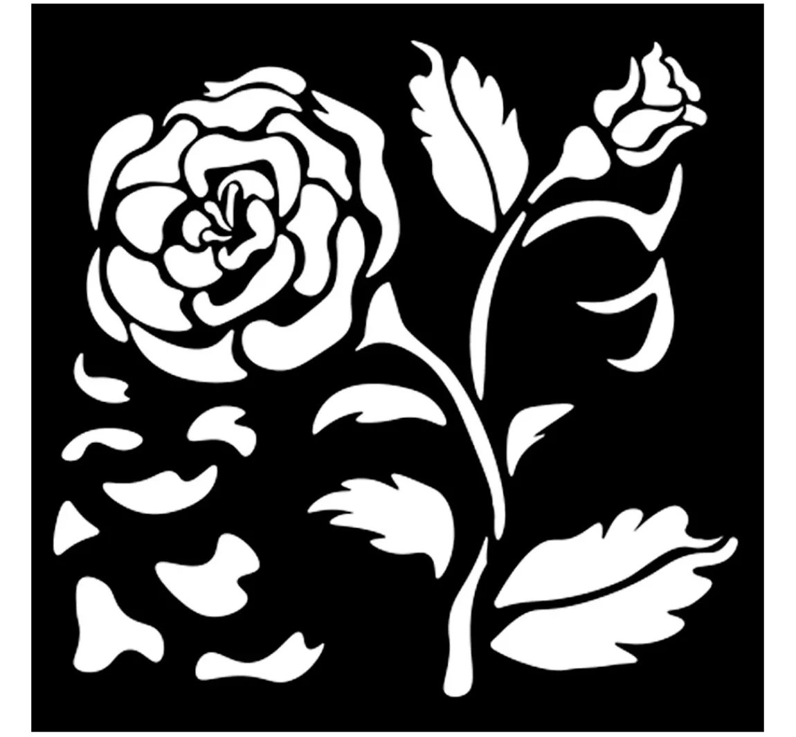 Hot Stamperia Schablone "House of Roses", 12 x 12 cm