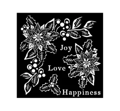 Outlet Stamperia Schablone "Joy, Love, Happiness"