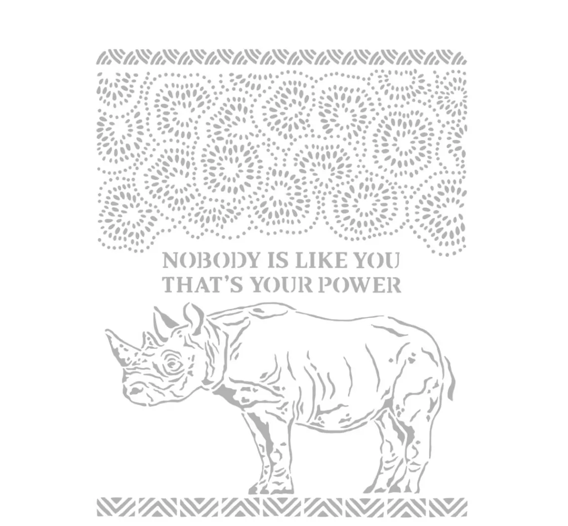 Discount Stamperia Schablone "Nashorn"