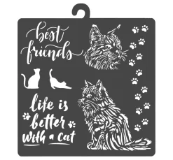 Stamperia Schablone "Orchids and Cats - Best Friends"