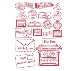 Discount Stamperia Schablone "Postcard for you"