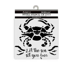 Stamperia Schablone "Silent Sea - Crab", 12x12cm