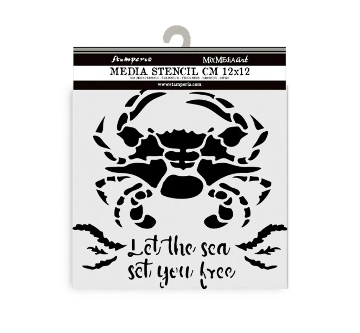 Stamperia Schablone "Silent Sea - Crab", 12x12cm
