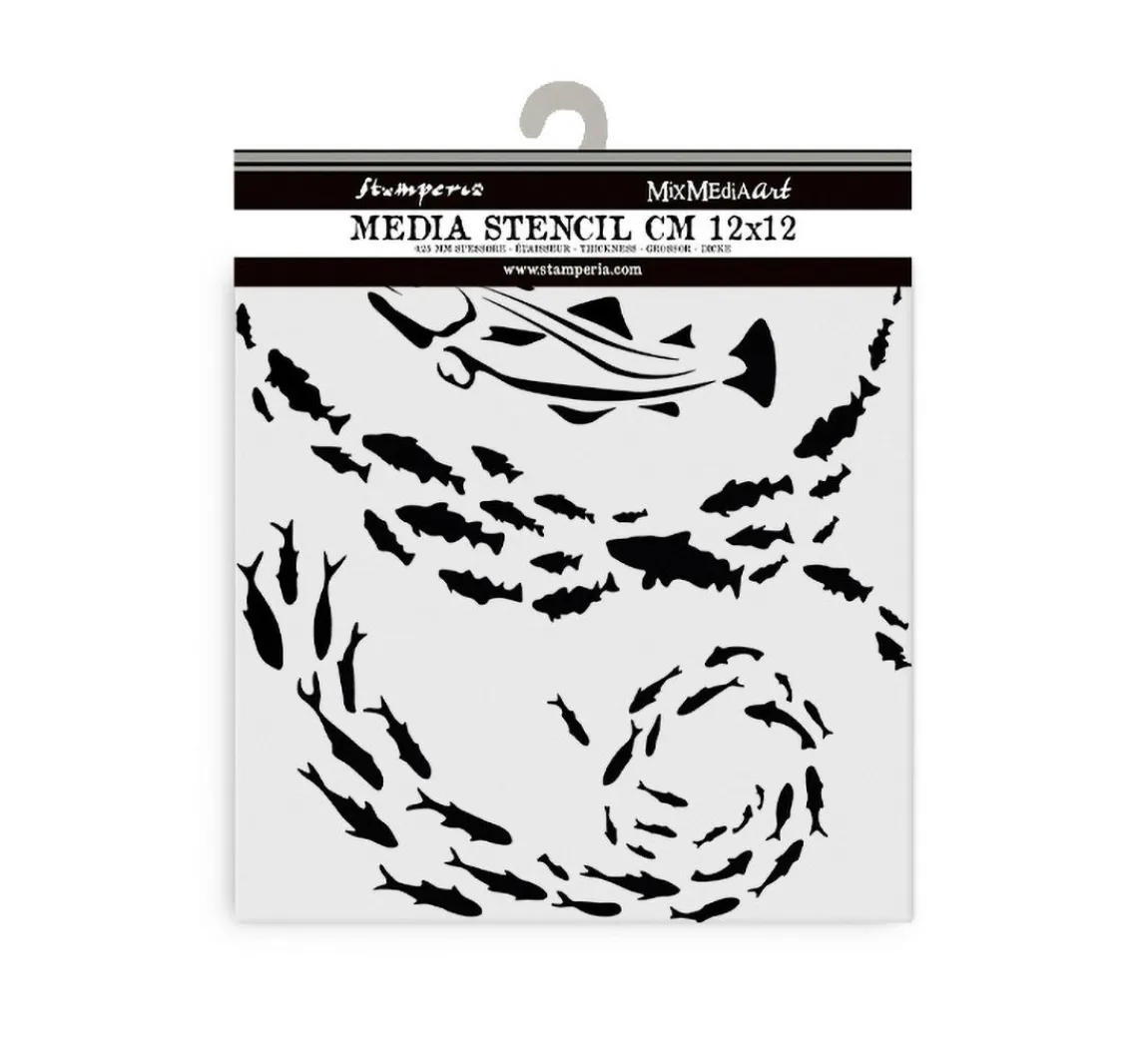 Discount Stamperia Schablone "Silent Sea - Fish"