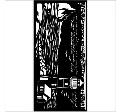 Best Stamperia Schablone "Silent Sea - Lighthouse", 12x25cm