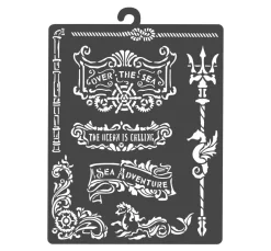 Clearance Stamperia Schablone "Songs of the Sea - Plates and trident"