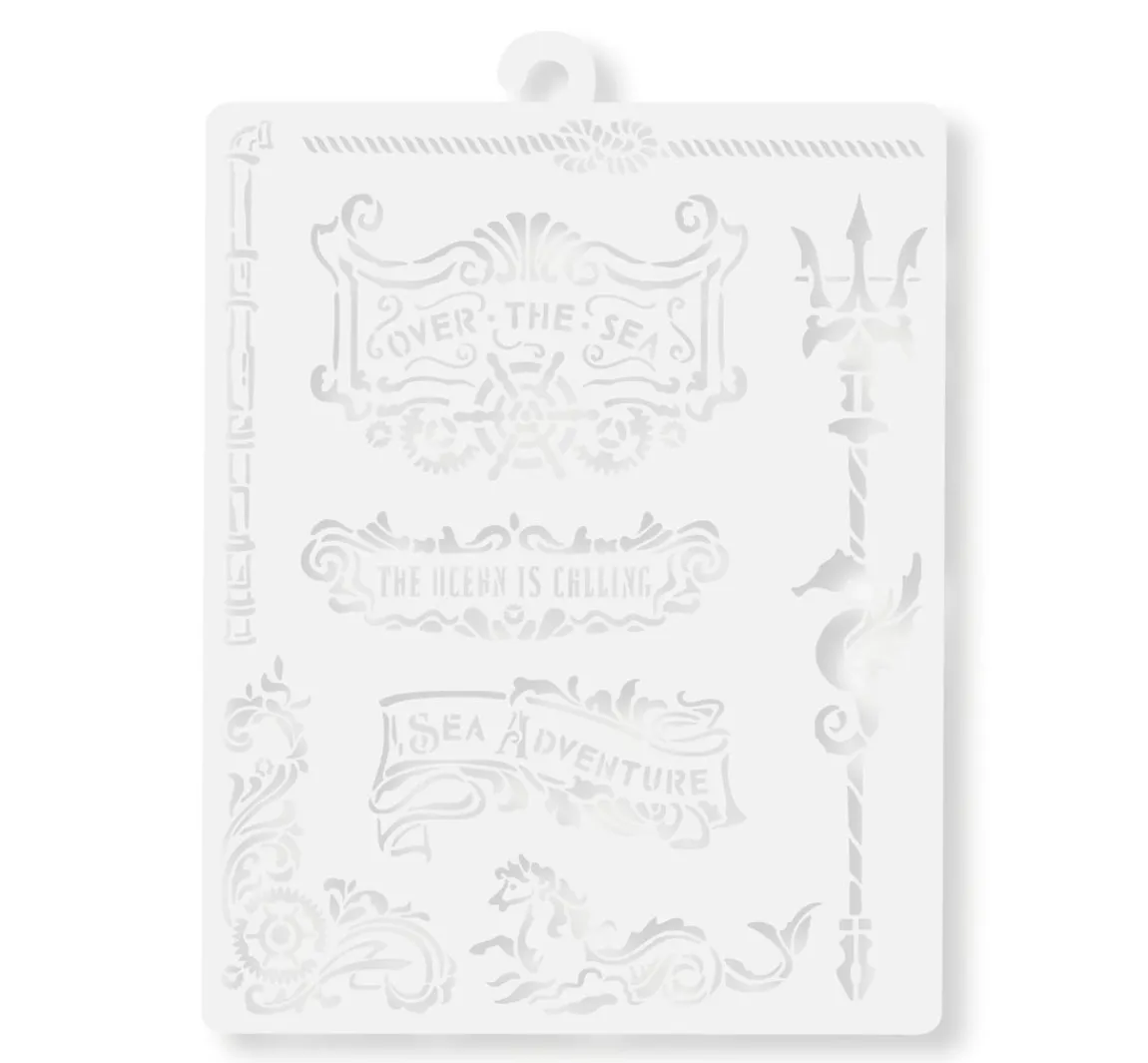 Clearance Stamperia Schablone "Songs of the Sea - Plates and trident"